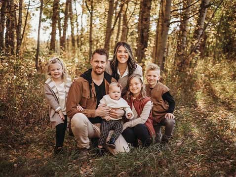 Family photo in the forest