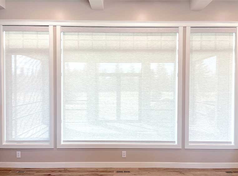 Large window with honeycomb shades